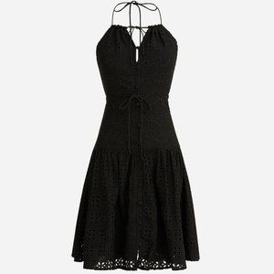 J.Crew NWT Black Eyelet Halter Dress size 8